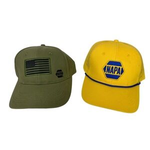 NAPA Caps Lot of 2 Yellow & Green Cotton One Size Adjustable